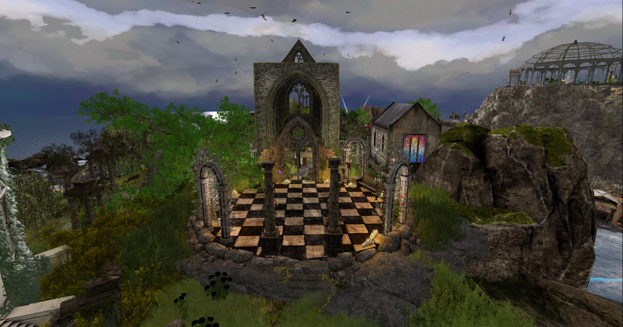 The Abbey and surrounding Ofrenda landscape